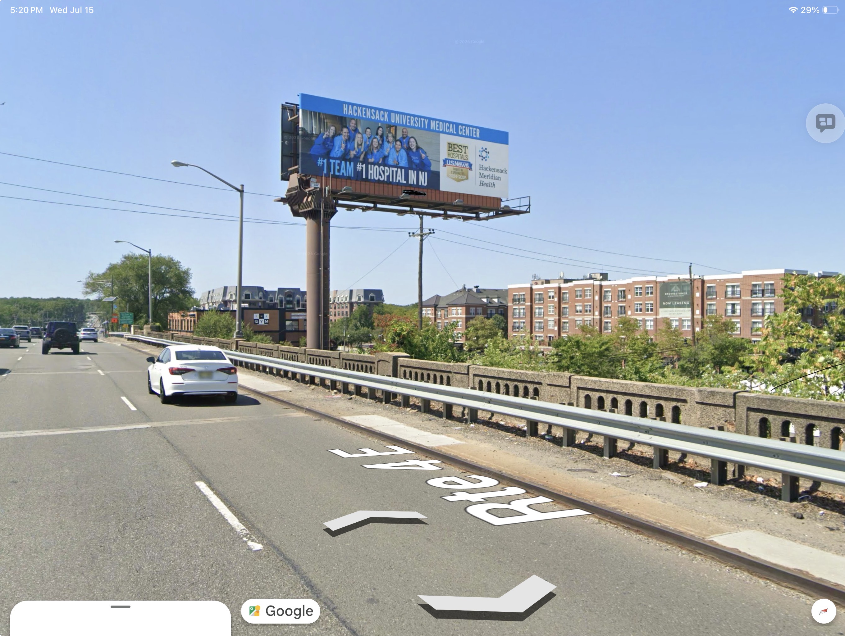 Hackensack University Medical Center billboard on Route 4