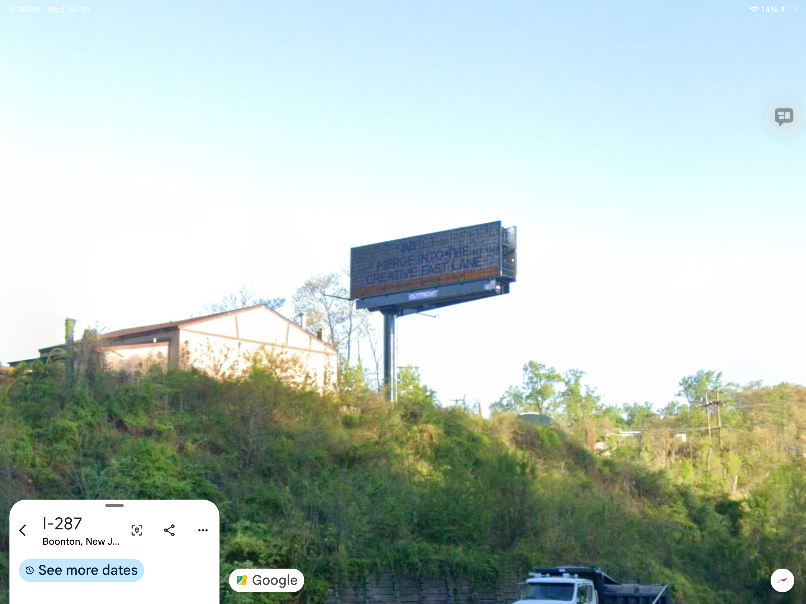 OUTFRONT digital billboard on I-287