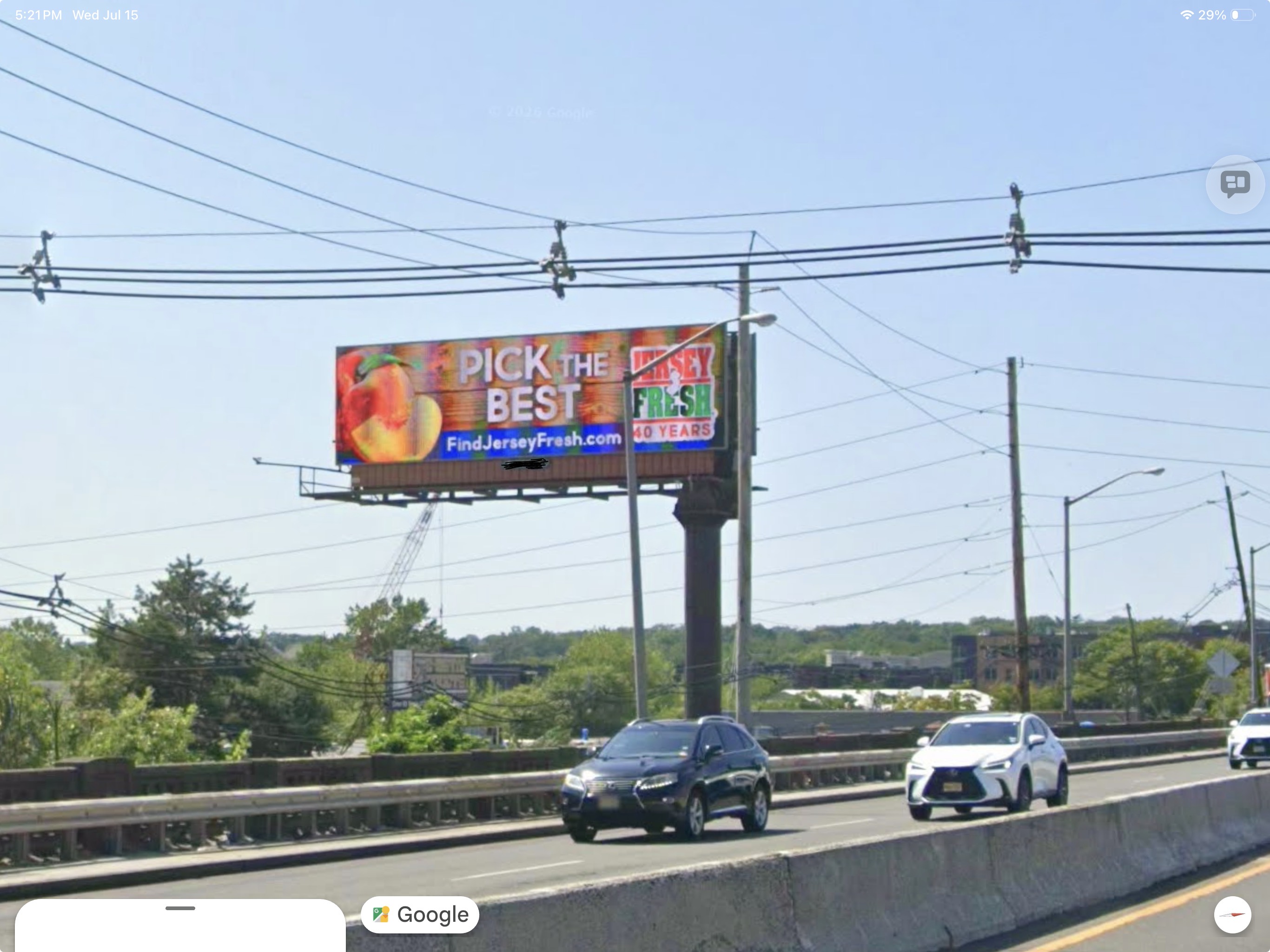 Jersey Fresh billboard on Route 4