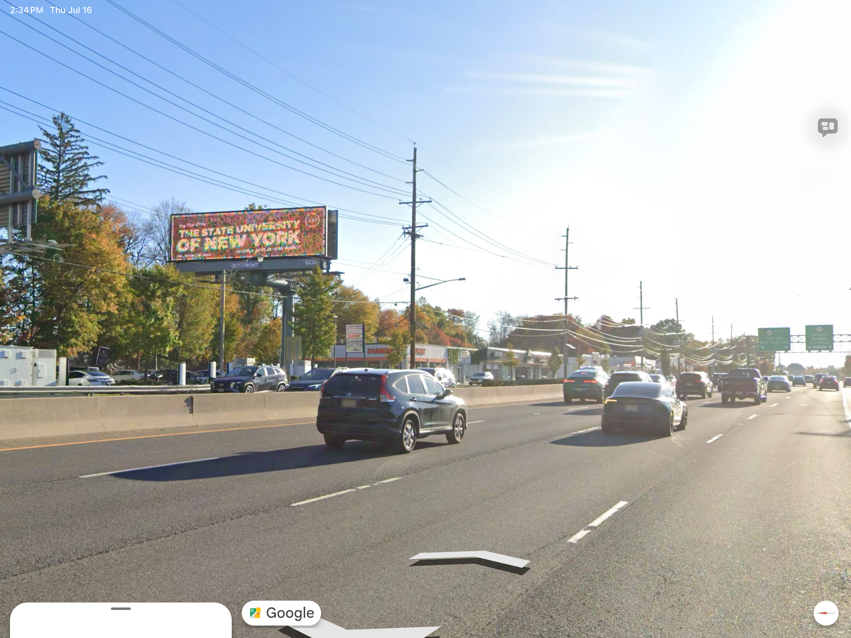 SUNY digital billboard on Route 4